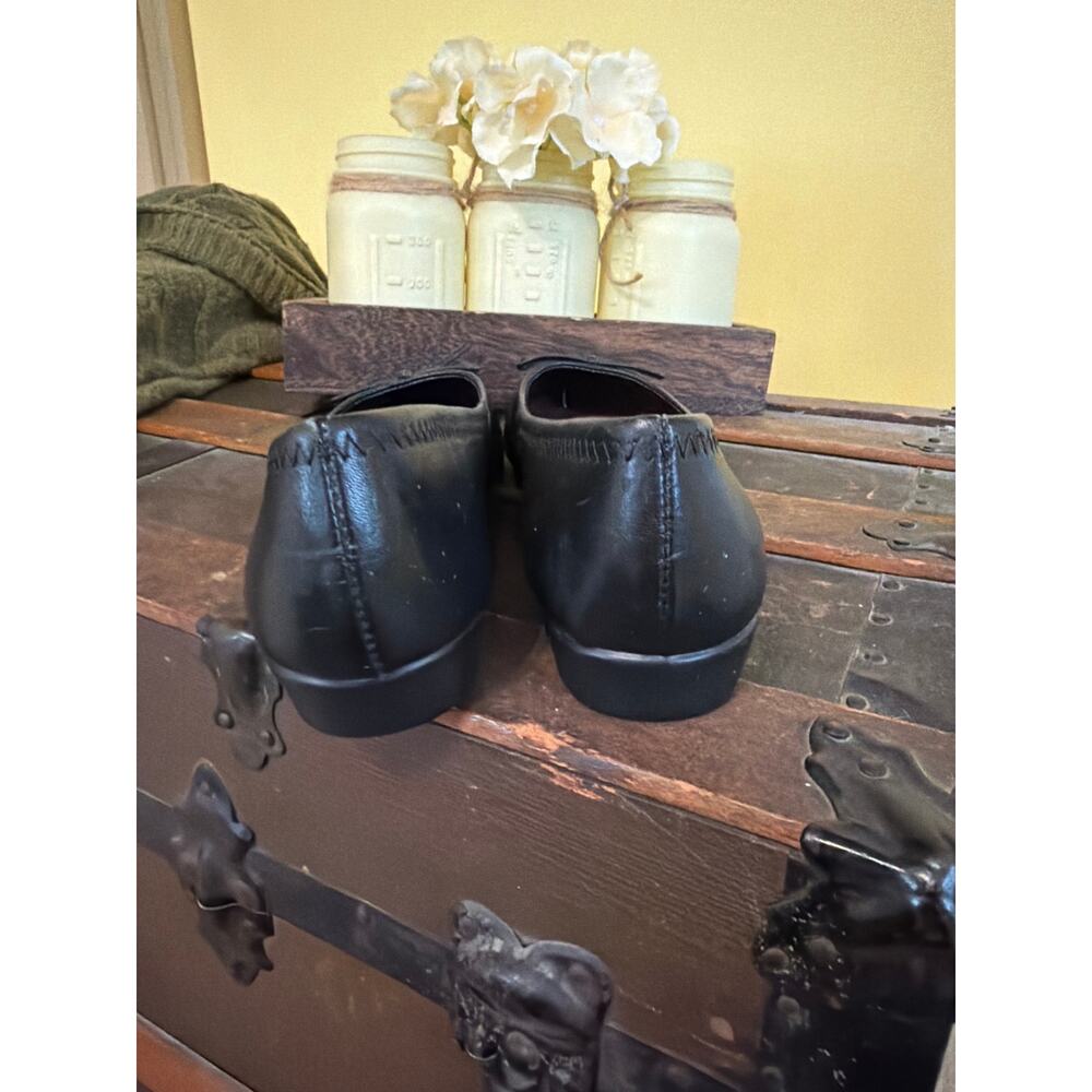 Aerosoles Black Ballet Flat Women's Size 8W Slip on Comfort Shoe Leather Office - Picture 4 of 7